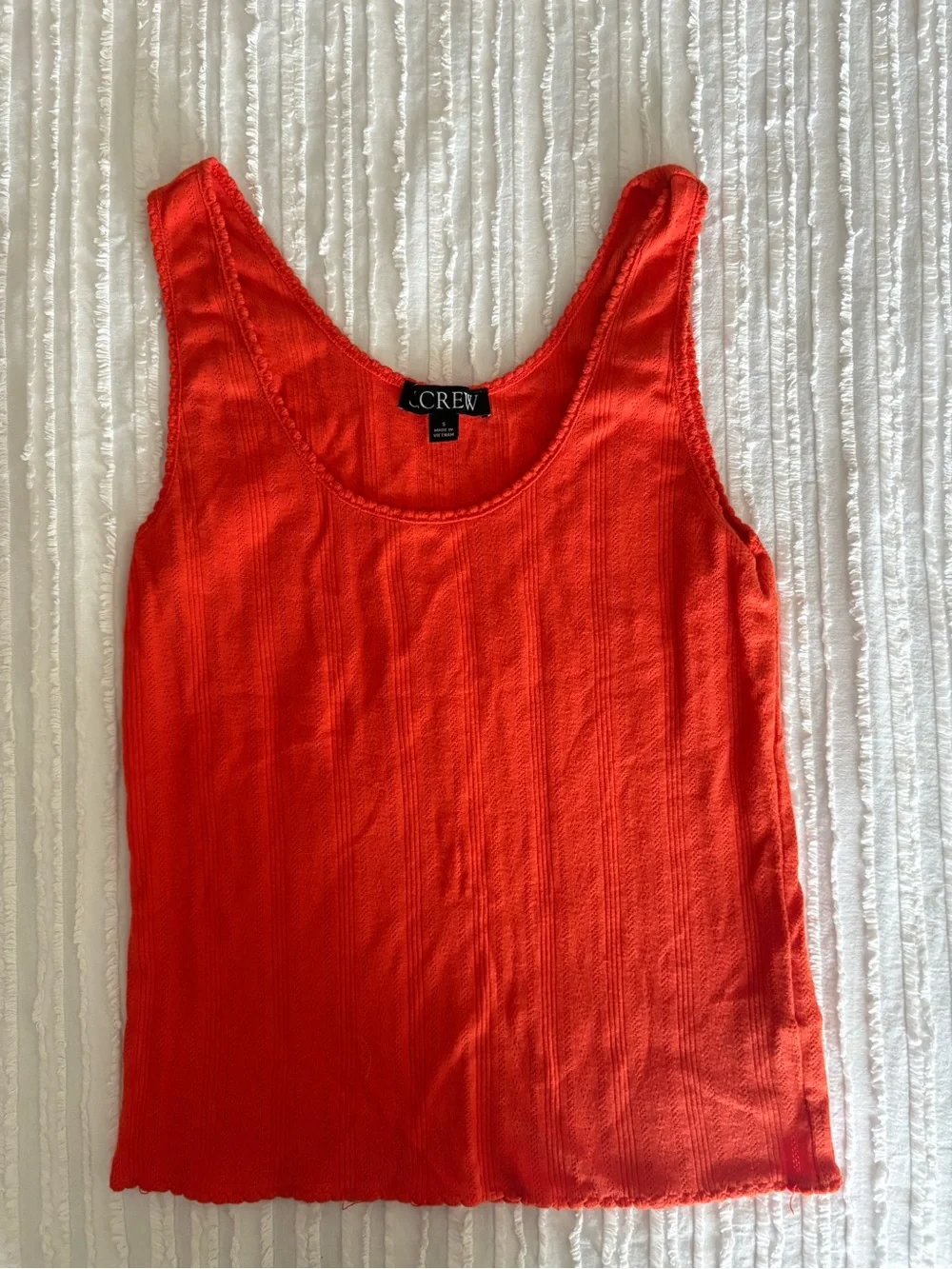 J. Crew Women's Orange Ribbed Scoop Neck Tank